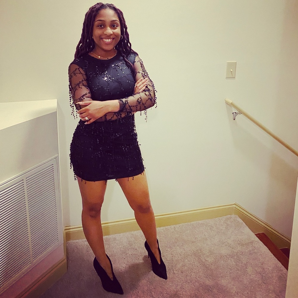 Black Sequin Mini Dress- Brand New